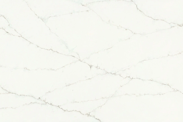 Столешница из кварцевого агломерата AlephStone A62 Calacatta Lincoln с серыми прожилками