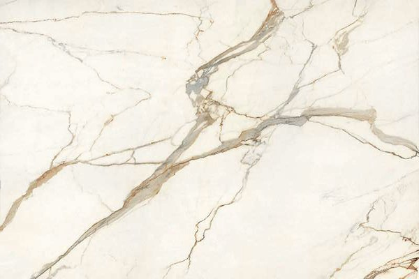 Панель из керамогранита AtlasPlan A0XX Calacatta Imperiale Bookmatch Silk в зеркальной раскладке